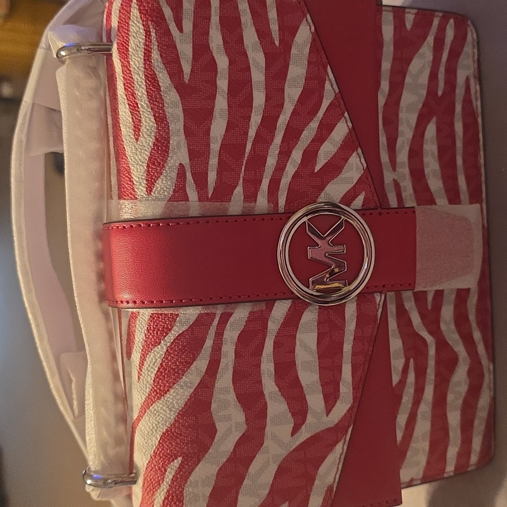 Michael Kors Pink and White Zebra Satchel